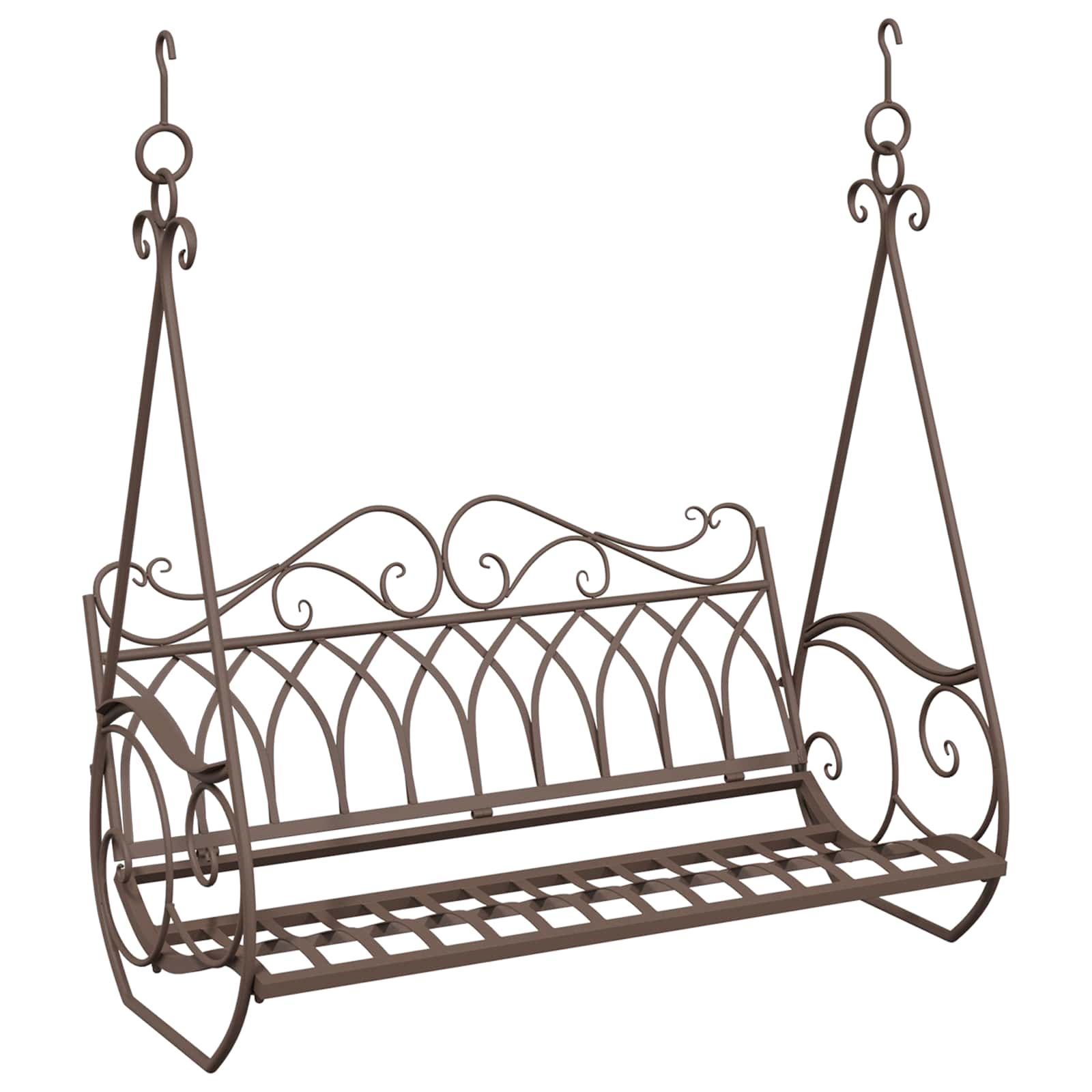 vidaXL Huśtawka Stal 112 x 60 x 126,5 cm Antyk Brązowy