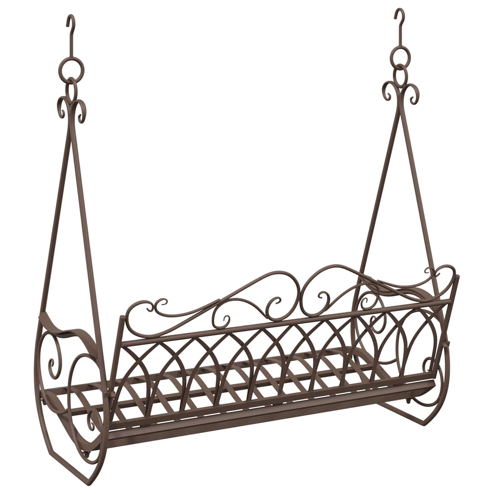 vidaXL Huśtawka Stal 112 x 60 x 126,5 cm Antyk Brązowy
