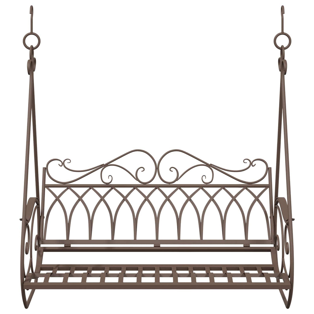 vidaXL Huśtawka Stal 112 x 60 x 126,5 cm Antyk Brązowy
