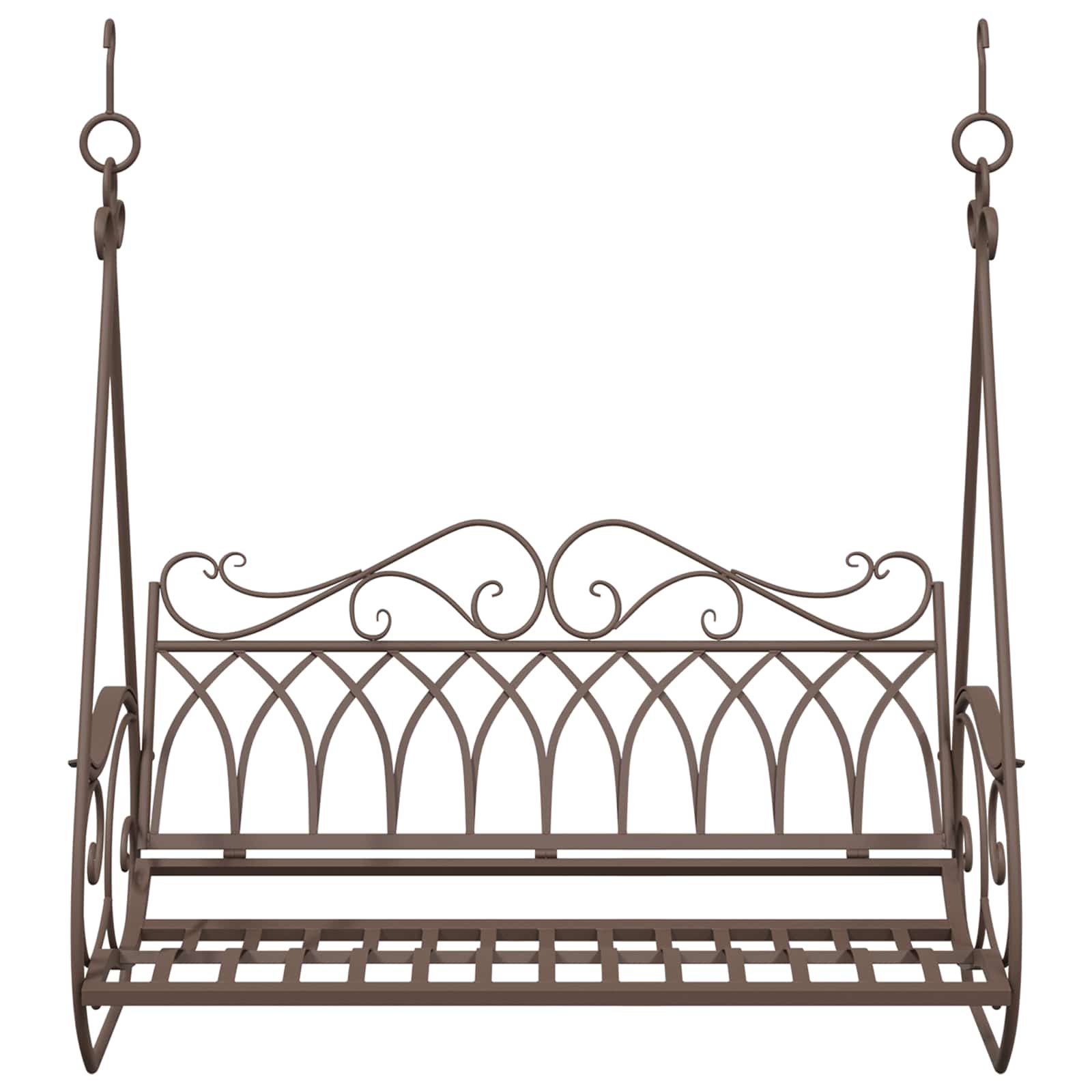 vidaXL Huśtawka Stal 112 x 60 x 126,5 cm Antyk Brązowy