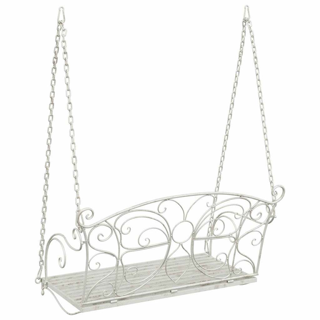 vidaXL Huśtawka Stal 105,5 x 61 x 56 cm Antyczna biel