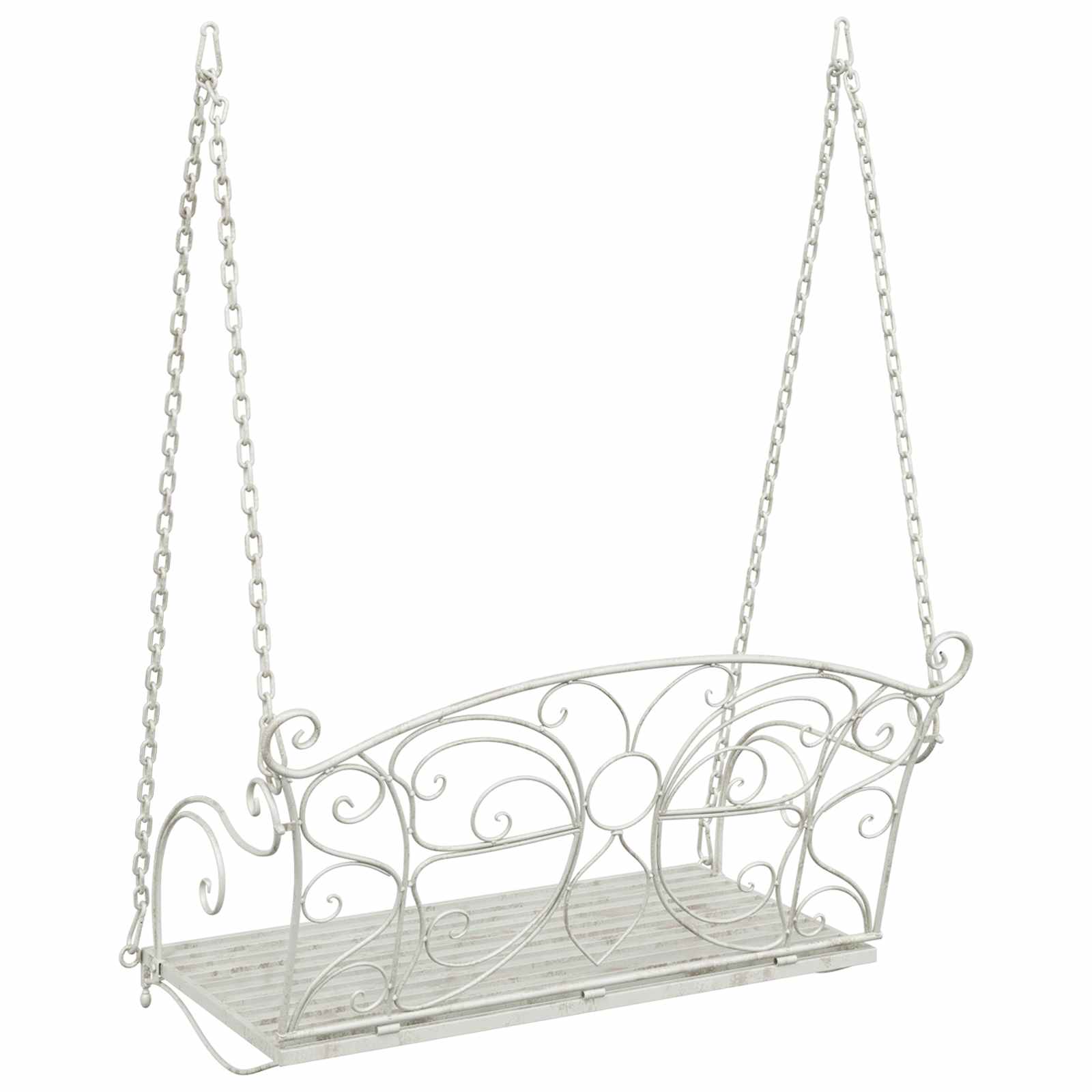 vidaXL Huśtawka Stal 105,5 x 61 x 56 cm Antyczna biel