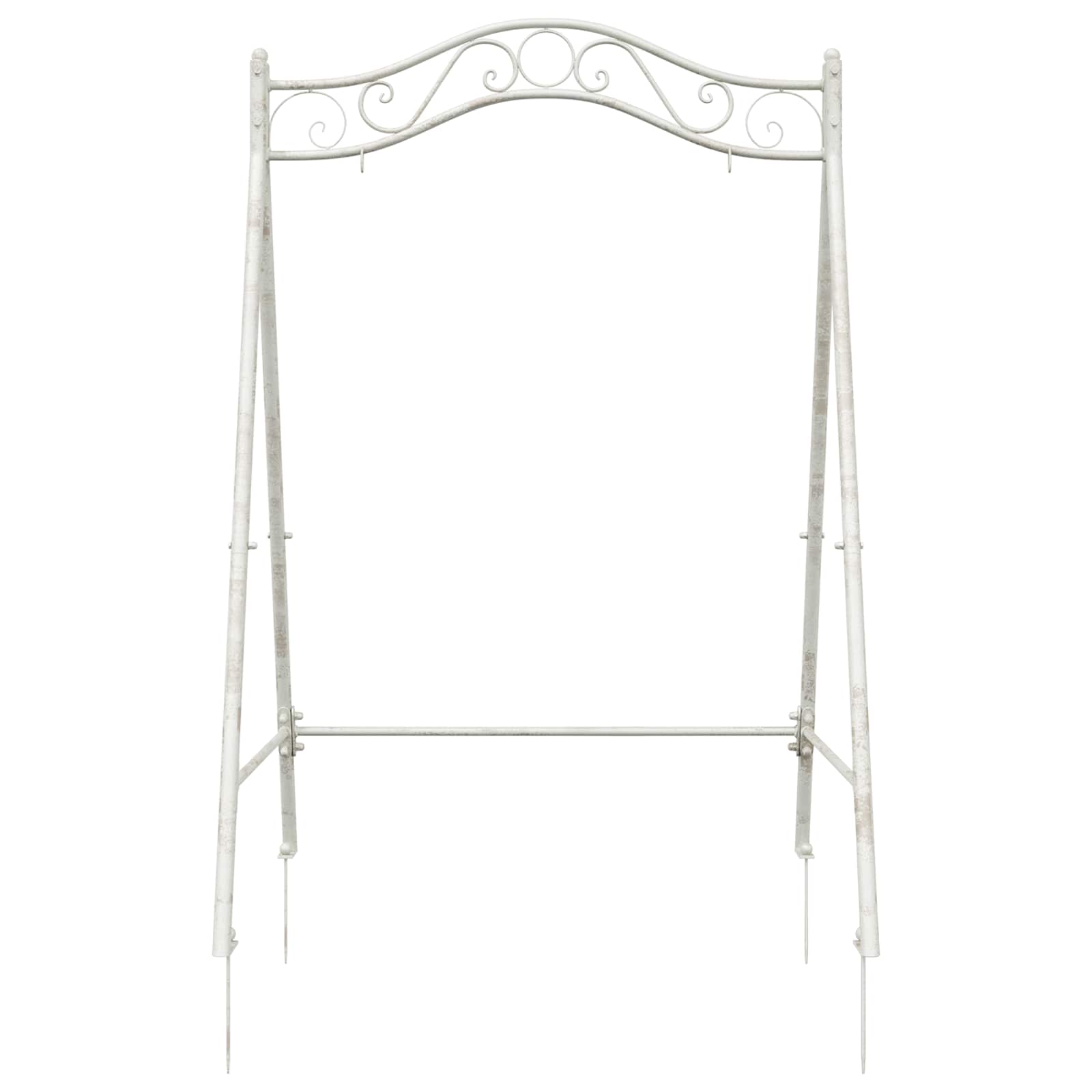 vidaXL Stelaż Huśtawki Antyczna biel 113 x 121,5 x 168 cm Stal