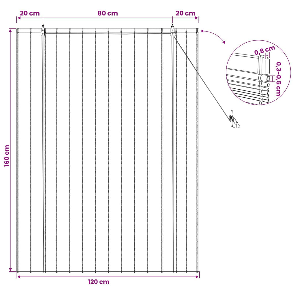 vidaXL Roleta naturalny 120 x 160 cm Trzcina