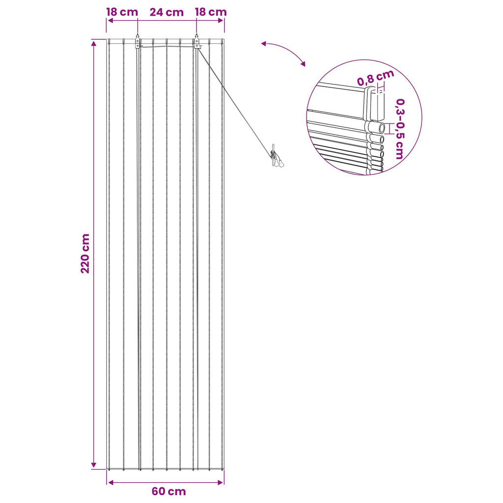 vidaXL Roleta naturalny 60 x 220 cm Trzcina