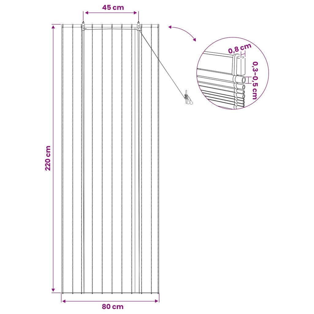 vidaXL Roleta naturalny 80 x 220 cm Trzcina