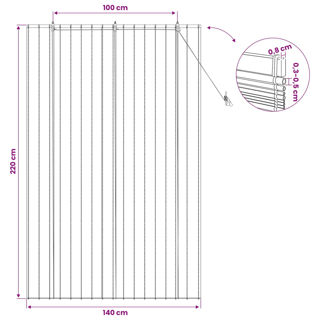 vidaXL Roleta naturalny 140 x 220 cm Trzcina