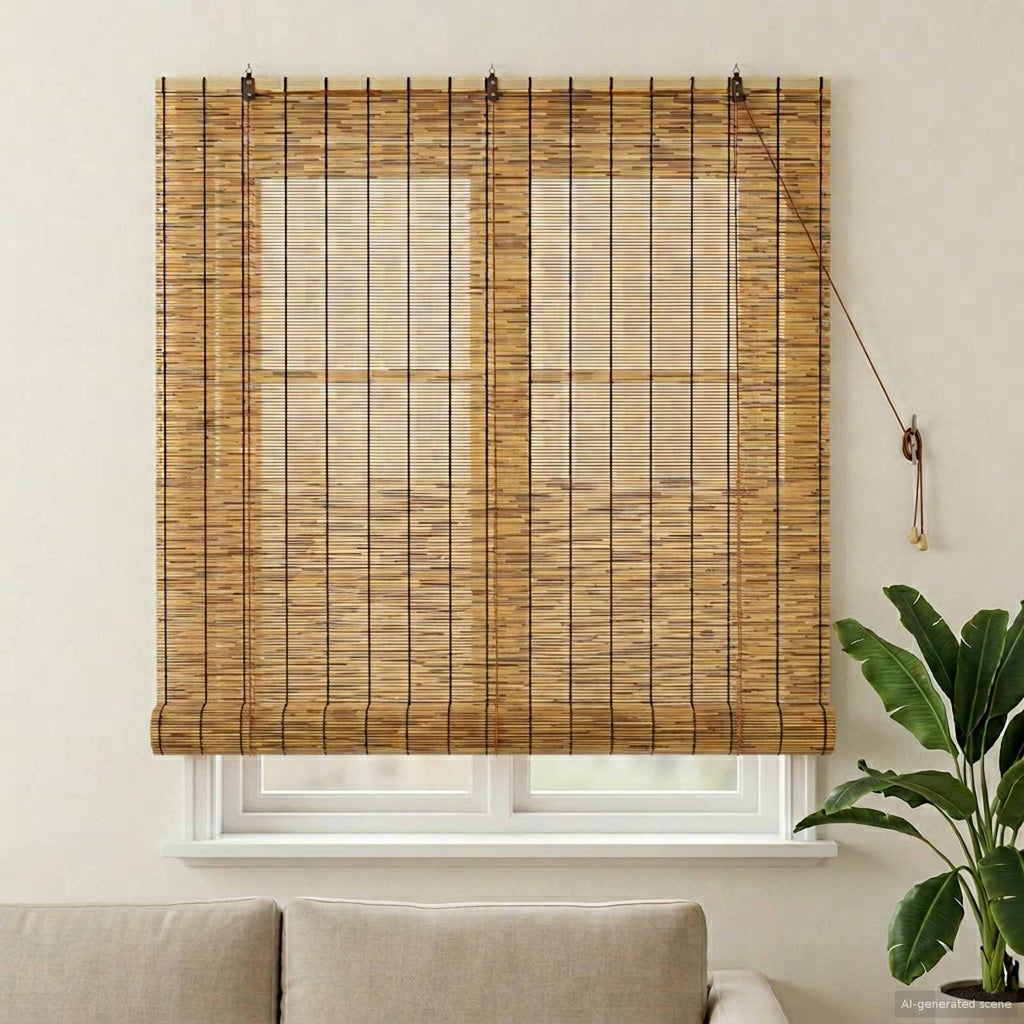 vidaXL Roleta brązowy 140 x 160 cm Trzcina