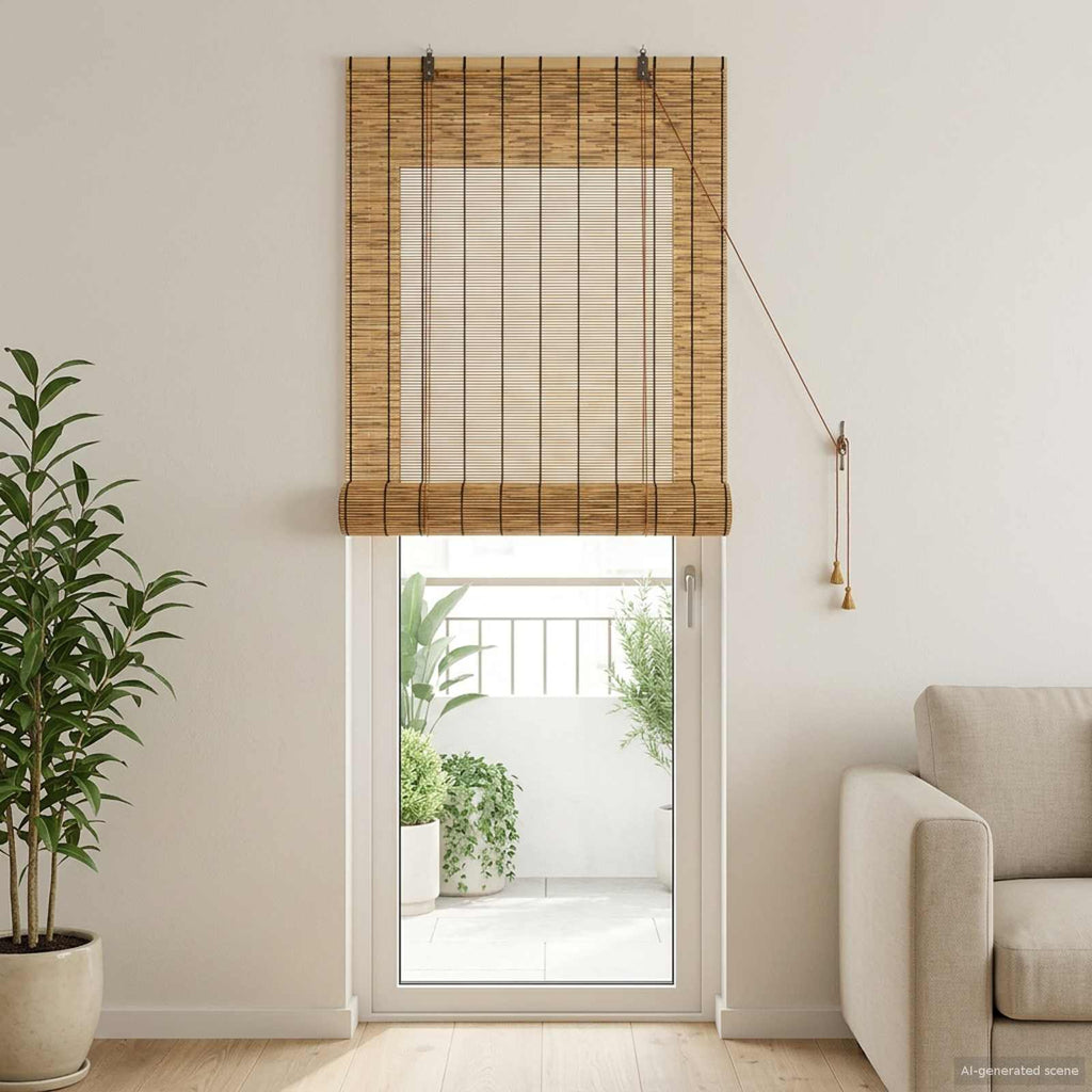 vidaXL Roleta brązowy 80 x 220 cm Trzcina