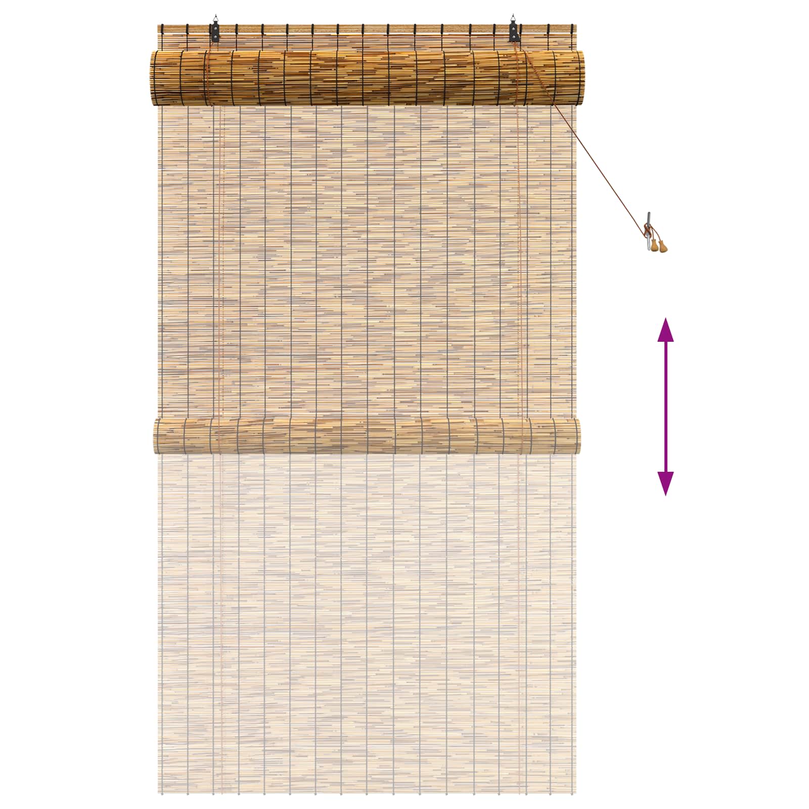 vidaXL Roleta brązowy 120 x 220 cm Trzcina