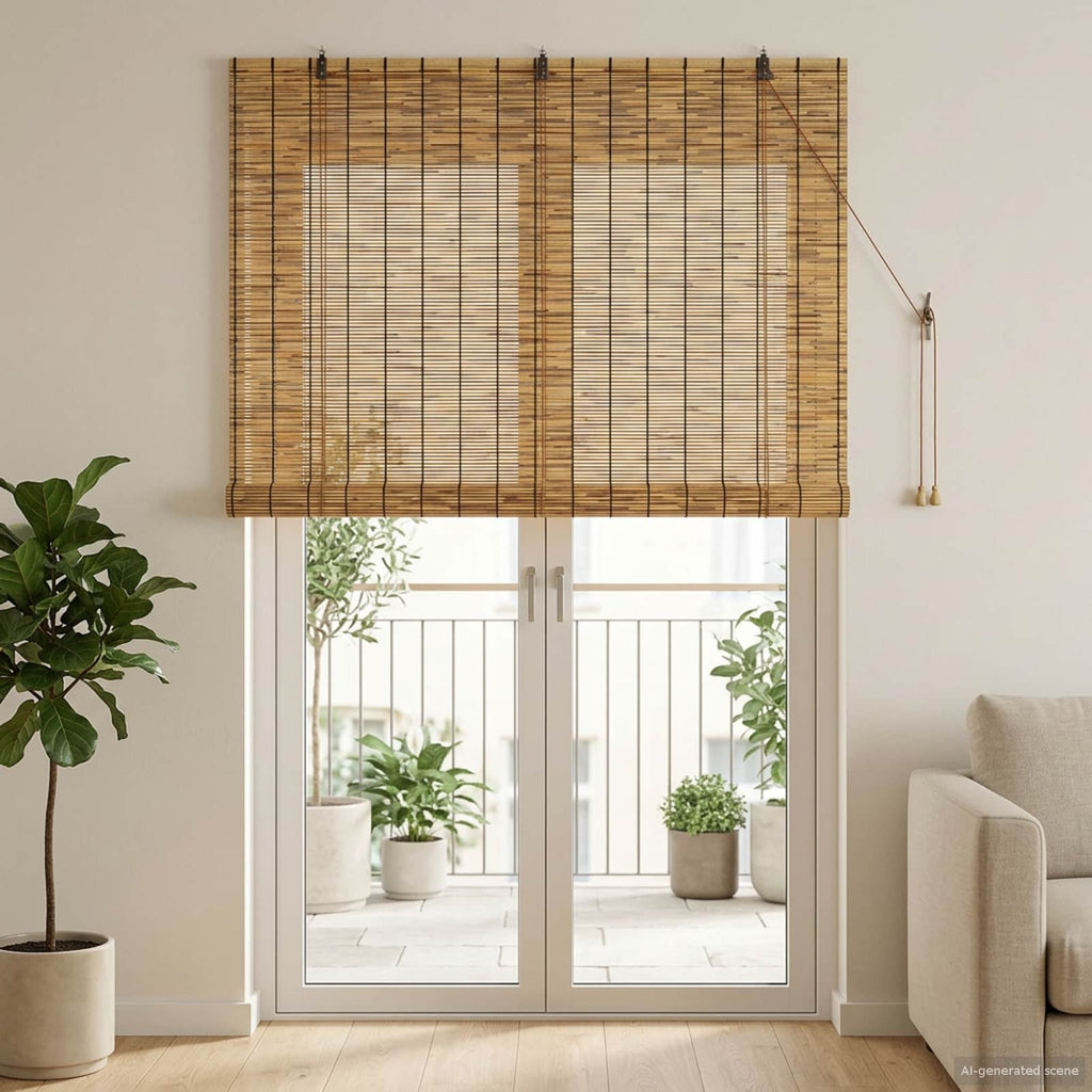 vidaXL Roleta brązowy 140 x 220 cm Trzcina