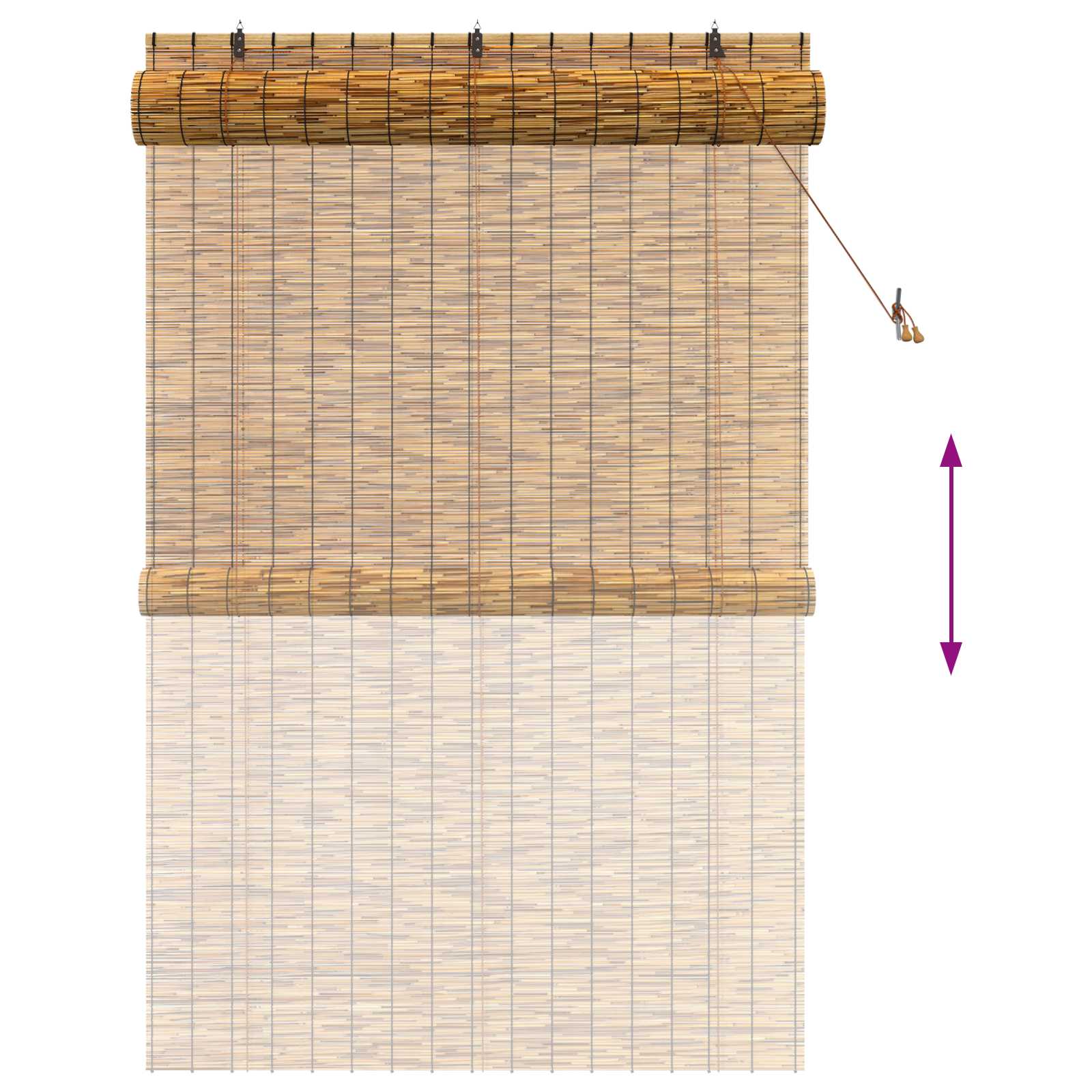 vidaXL Roleta brązowy 140 x 220 cm Trzcina