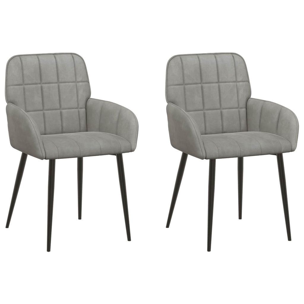 vidaXL Krzesła jadalne 2 pcs Welur jasnoszary 57 x 50 x 85 cm