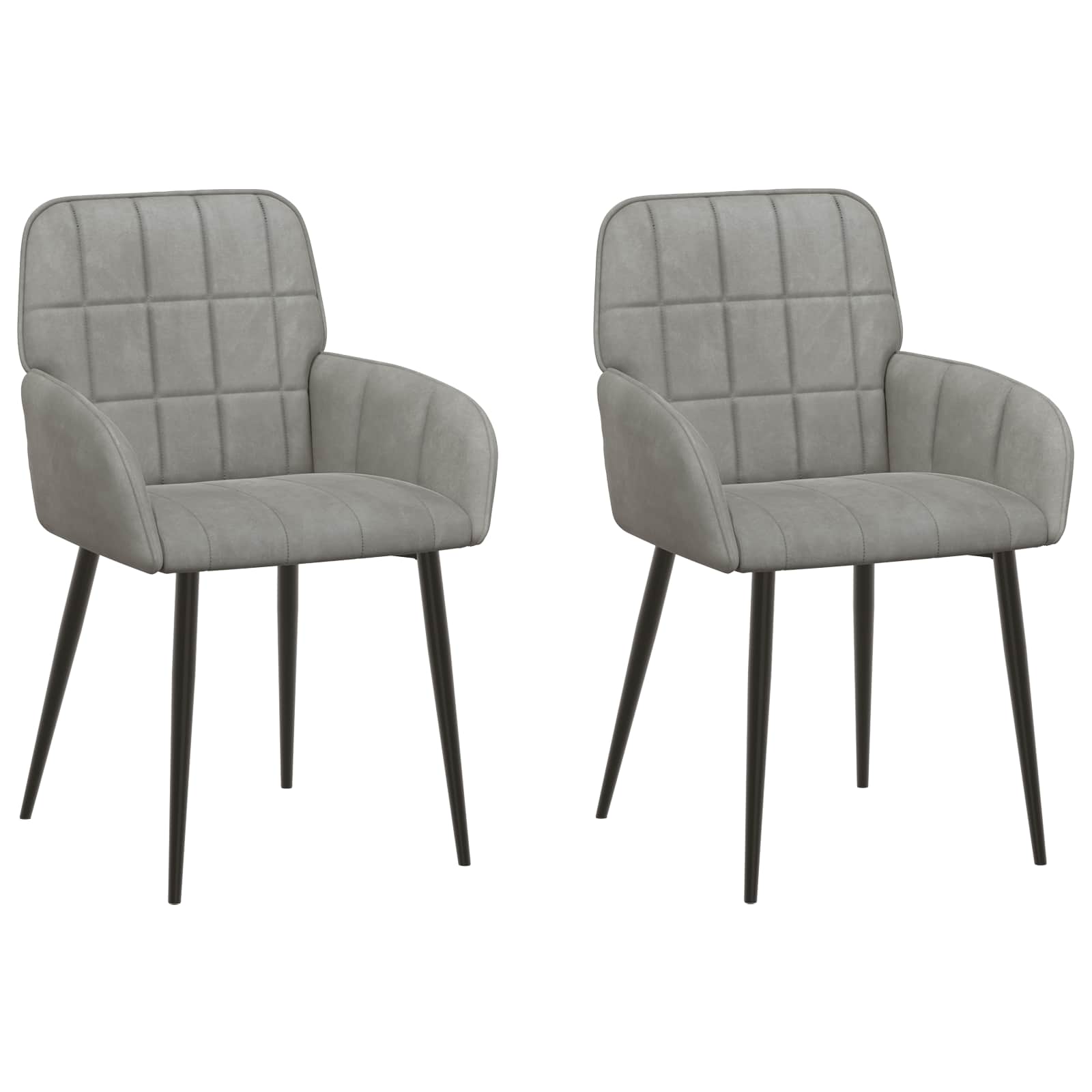 vidaXL Krzesła jadalne 2 pcs Welur jasnoszary 57 x 50 x 85 cm