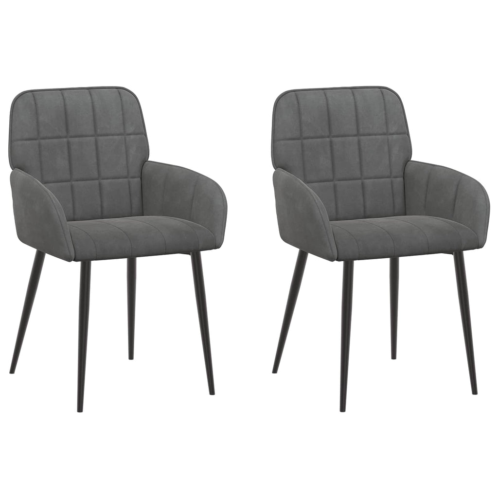 vidaXL Krzesła jadalne 2 pcs Welur ciemnoszary 57 x 50 x 85 cm