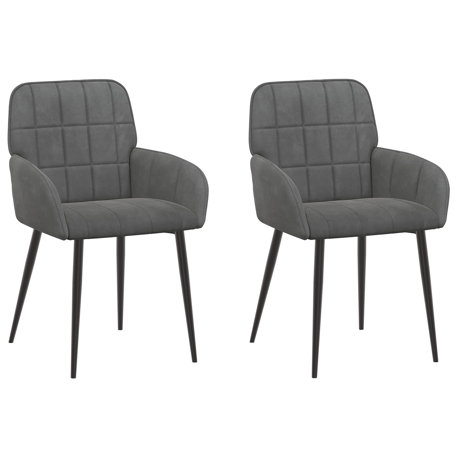 vidaXL Krzesła jadalne 2 pcs Welur ciemnoszary 57 x 50 x 85 cm