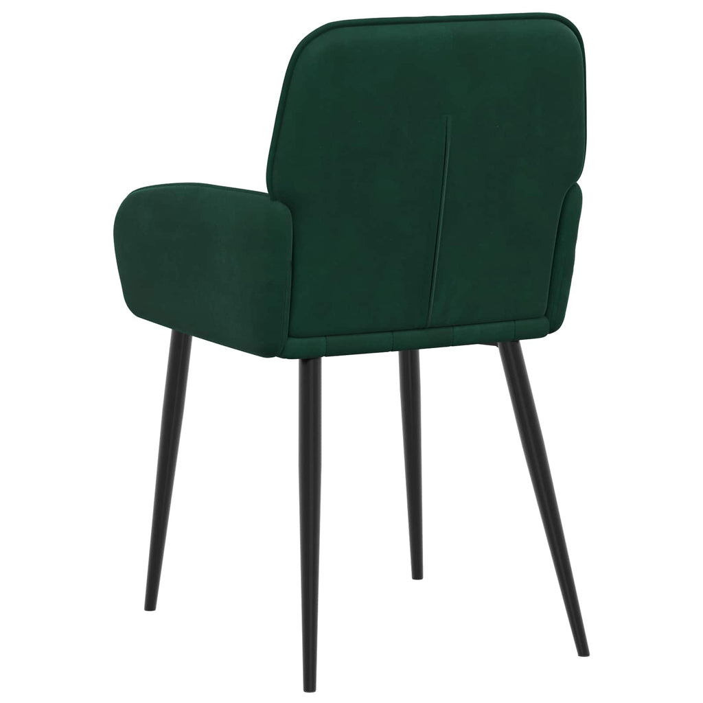 vidaXL Krzesła jadalne 2 pcs Welur Ciemnozielony 57 x 50 x 85 cm