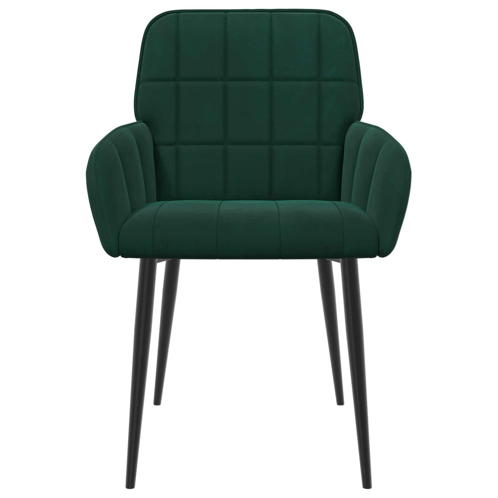 vidaXL Krzesła jadalne 2 pcs Welur Ciemnozielony 57 x 50 x 85 cm