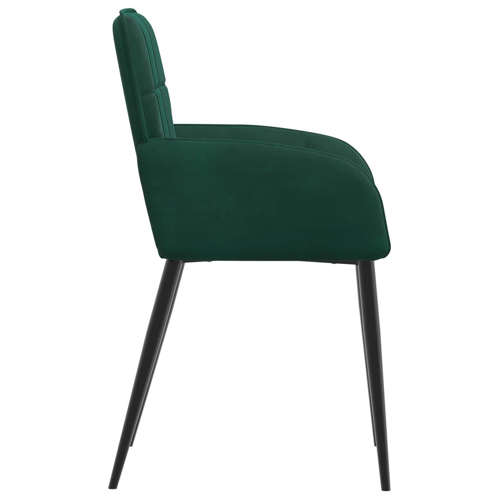 vidaXL Krzesła jadalne 2 pcs Welur Ciemnozielony 57 x 50 x 85 cm
