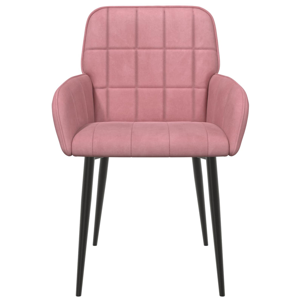 vidaXL Krzesła jadalne 2 pcs Welur różowy 57 x 50 x 85 cm
