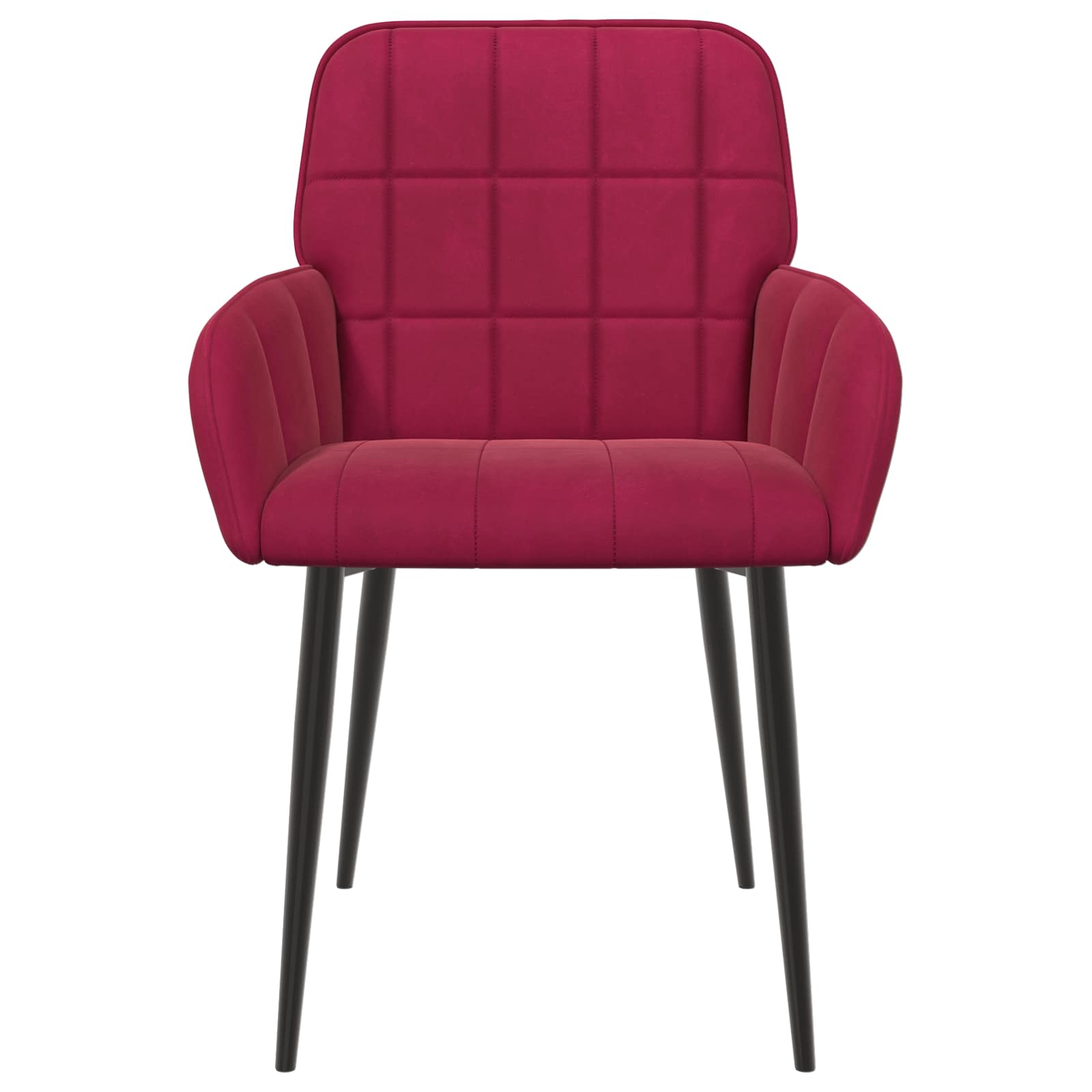 vidaXL Krzesła jadalne 2 pcs Welur Czerwone wino 57 x 50 x 85 cm