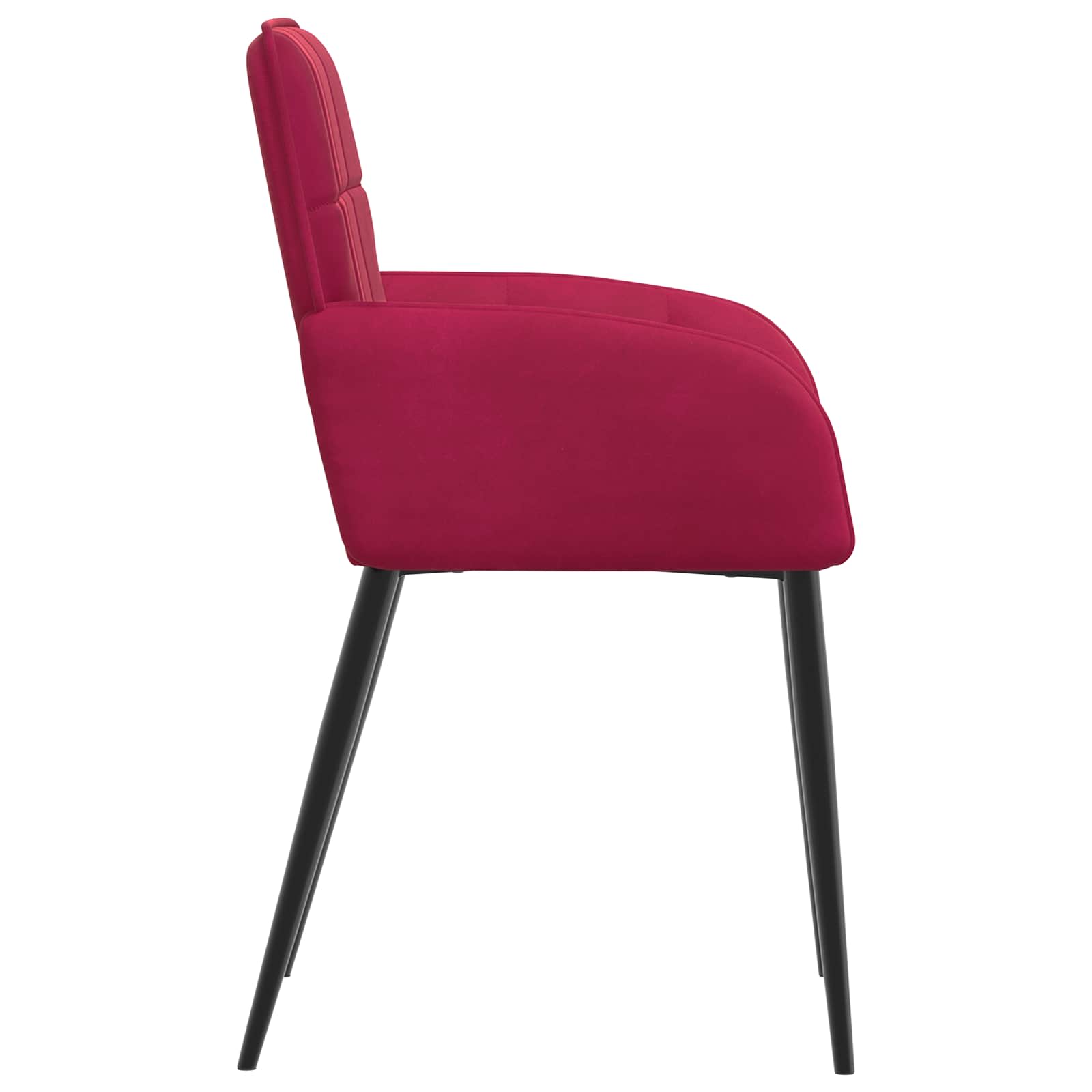 vidaXL Krzesła jadalne 2 pcs Welur Czerwone wino 57 x 50 x 85 cm