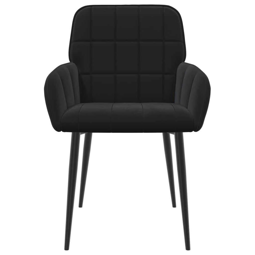 vidaXL Krzesła jadalne 2 pcs Welur Czarny 57 x 50 x 85 cm