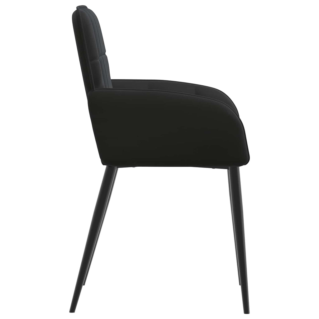 vidaXL Krzesła jadalne 2 pcs Welur Czarny 57 x 50 x 85 cm
