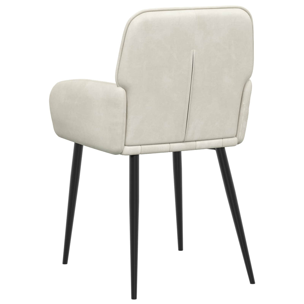 vidaXL Krzesła jadalne 2 pcs Welur kremowy 57 x 50 x 85 cm