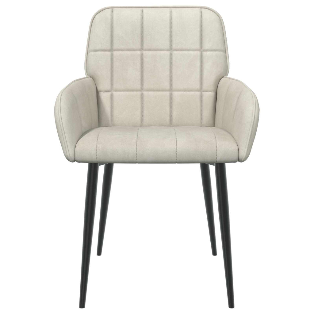 vidaXL Krzesła jadalne 2 pcs Welur kremowy 57 x 50 x 85 cm