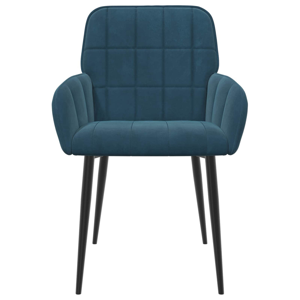 vidaXL Krzesła jadalne 2 pcs Welur niebieski 57 x 50 x 85 cm