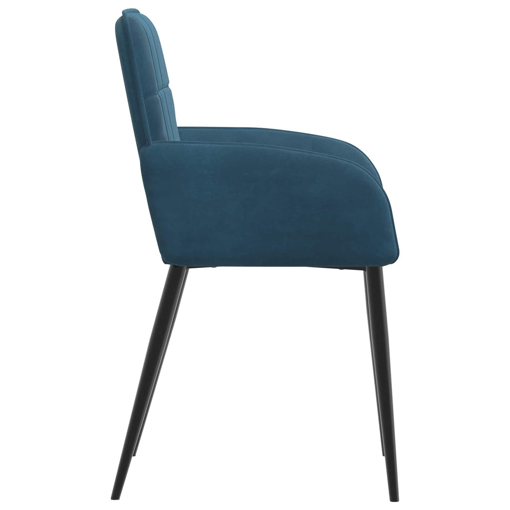 vidaXL Krzesła jadalne 2 pcs Welur niebieski 57 x 50 x 85 cm