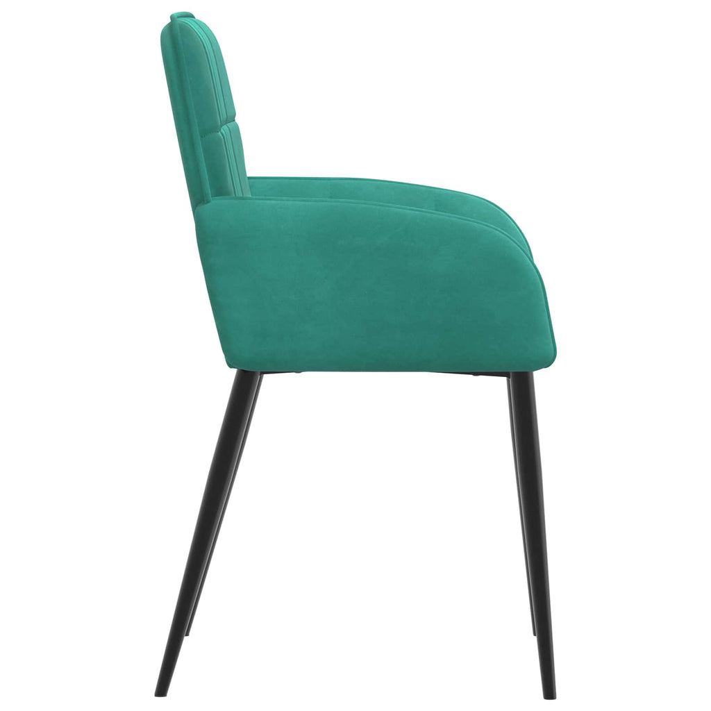 vidaXL Krzesła jadalne 2 pcs Welur Turkusowy 57 x 50 x 85 cm