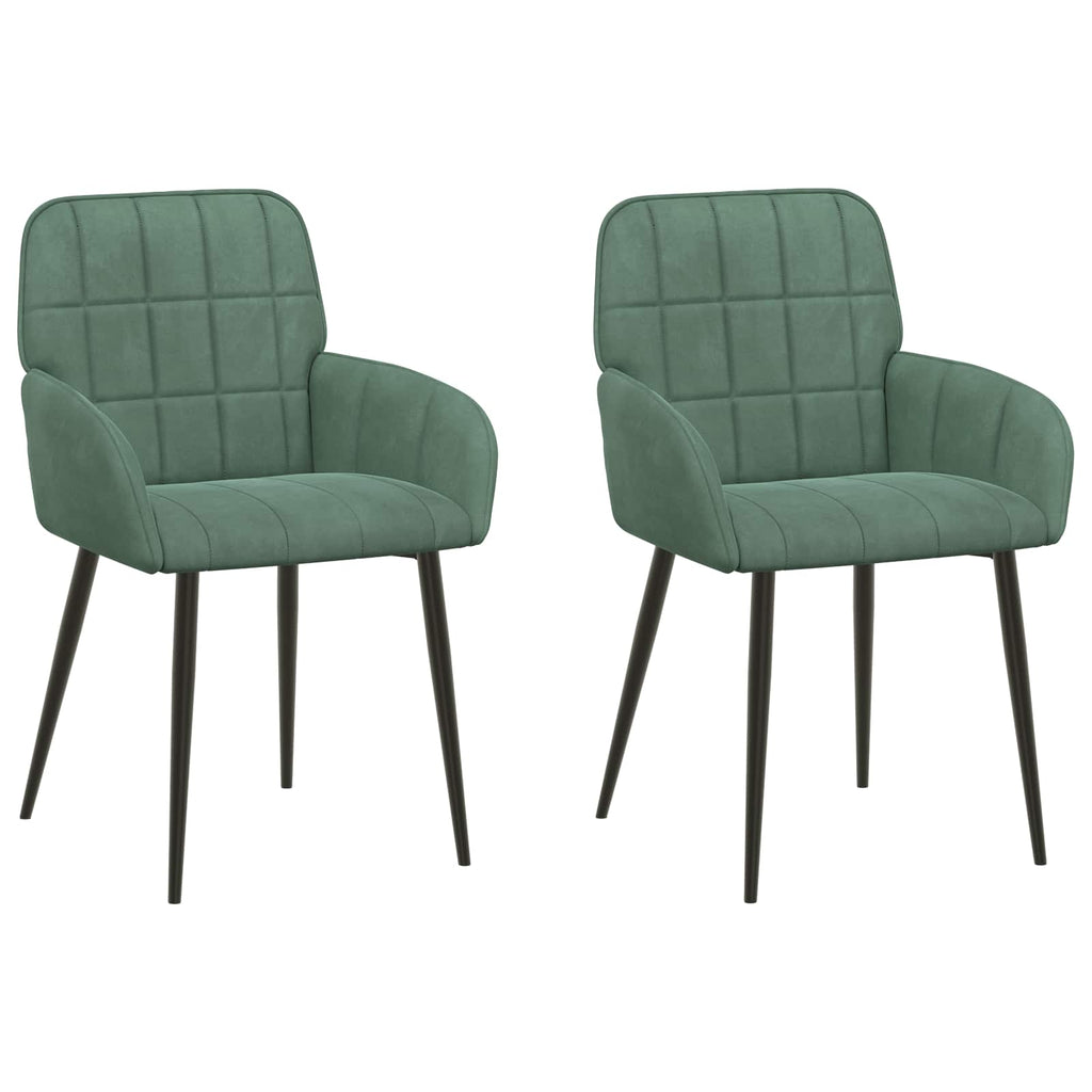 vidaXL Krzesła jadalne 2 pcs Welur Zielony morski 57 x 50 x 85 cm