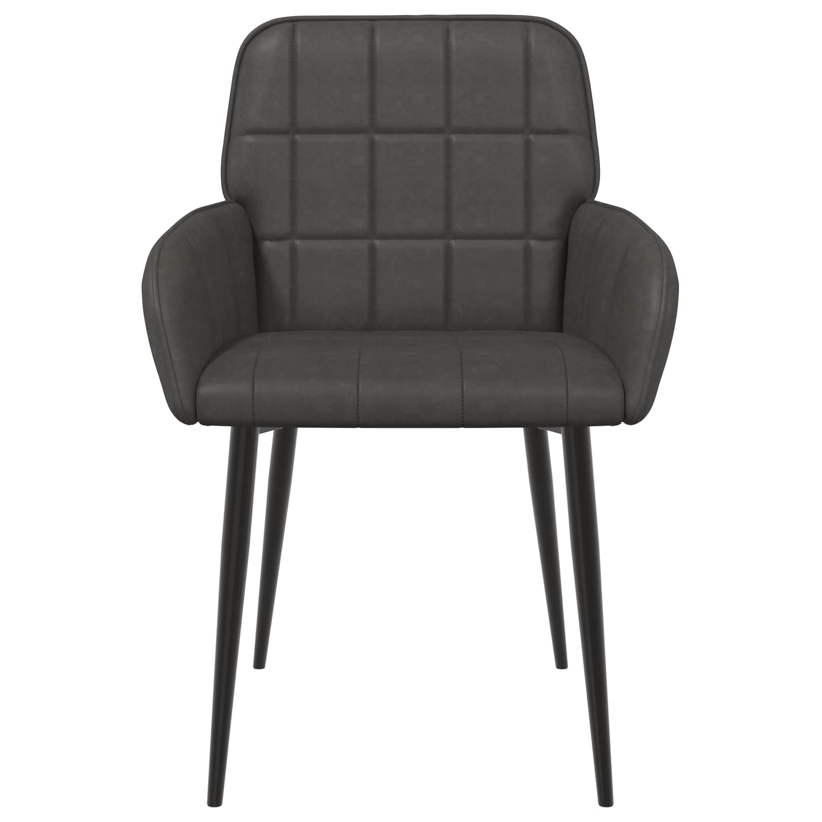 vidaXL Krzesła jadalne 2 pcs Ekoskóra Czarny 57 x 50 x 85 cm