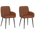 vidaXL Krzesła jadalne 2 pcs Ekoskóra brązowy 57 x 50 x 85 cm