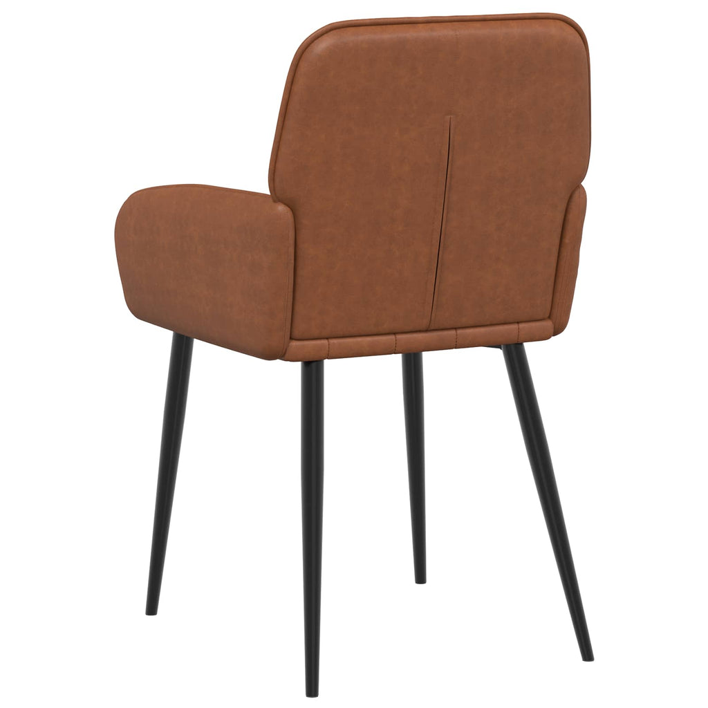 vidaXL Krzesła jadalne 2 pcs Ekoskóra brązowy 57 x 50 x 85 cm