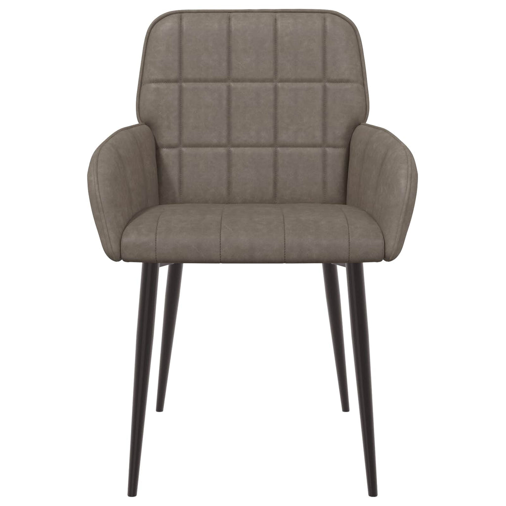 vidaXL Krzesła jadalne 2 pcs Ekoskóra Szary 57 x 50 x 85 cm