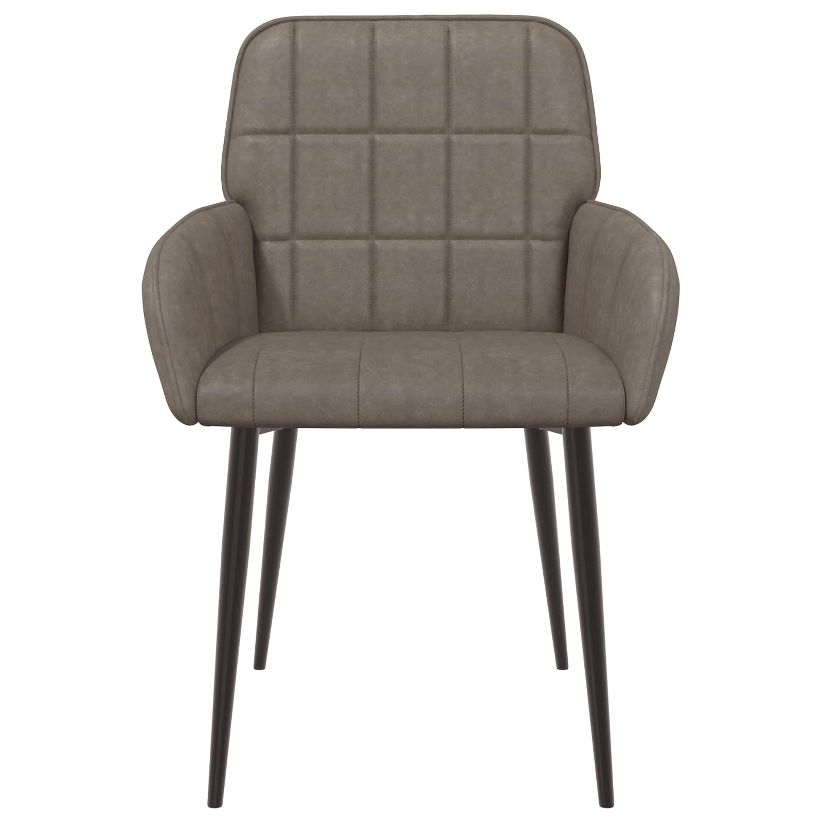 vidaXL Krzesła jadalne 2 pcs Ekoskóra Szary 57 x 50 x 85 cm
