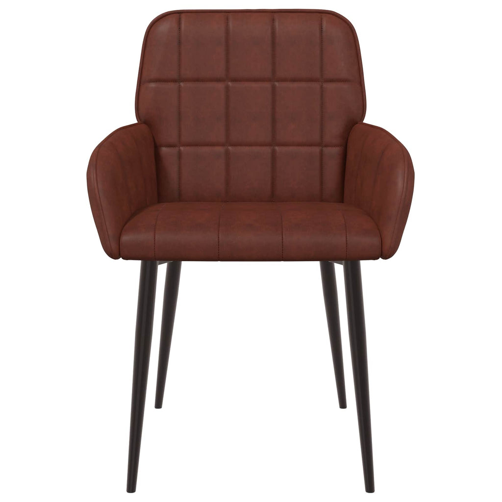 vidaXL Krzesła jadalne 2 pcs Ekoskóra Błyszczący Brąz 57 x 50 x 85 cm