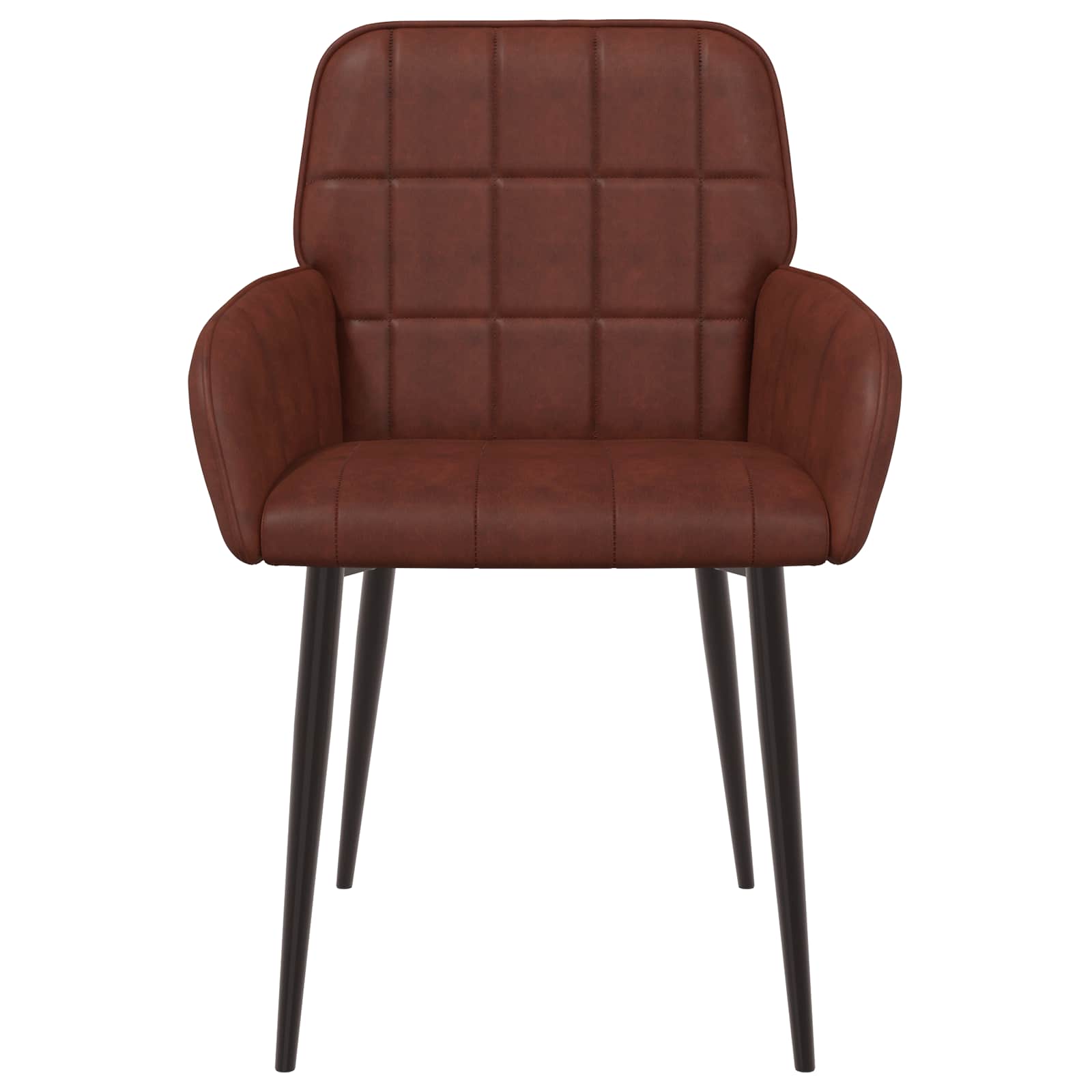 vidaXL Krzesła jadalne 2 pcs Ekoskóra Błyszczący Brąz 57 x 50 x 85 cm