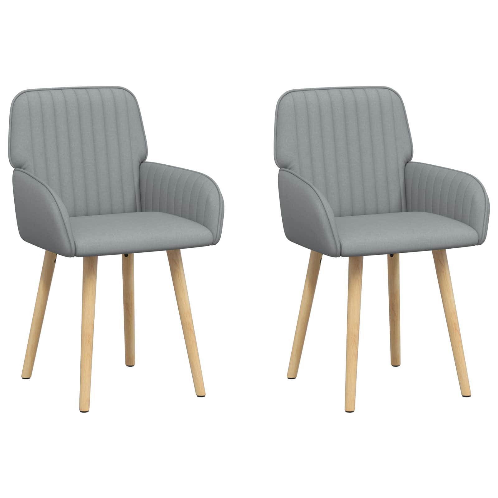 vidaXL Krzesła jadalne 2 pcs tkanina jasnoszary 56,5 x 50 x 87,5 cm