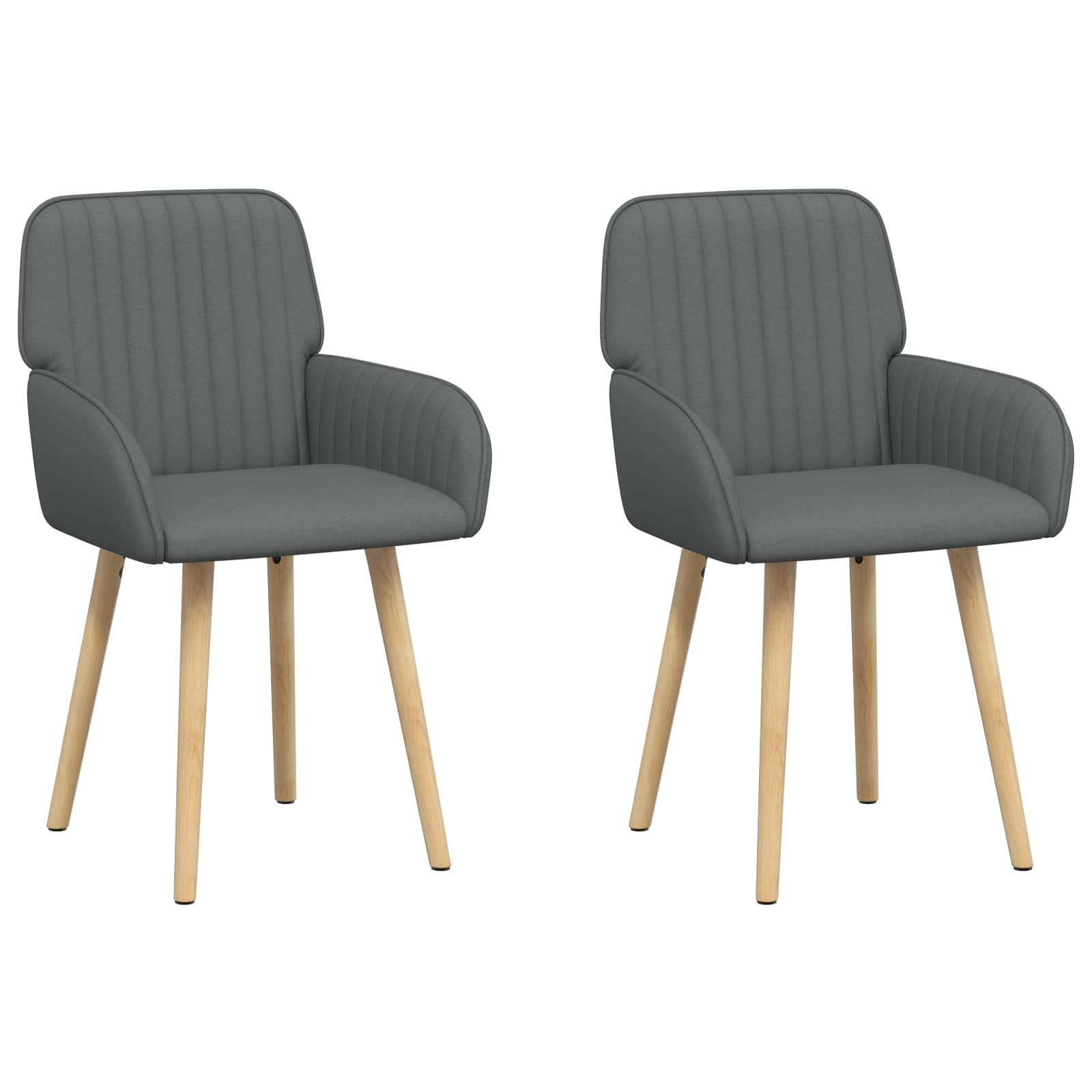 vidaXL Krzesła jadalne 2 pcs tkanina ciemnoszary 56,5 x 50 x 87,5 cm