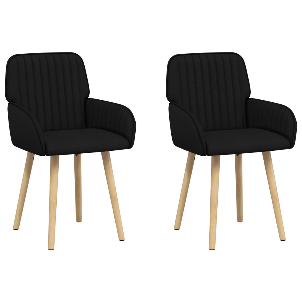 vidaXL Krzesła jadalne 2 pcs tkanina Czarny 56,5 x 50 x 87,5 cm
