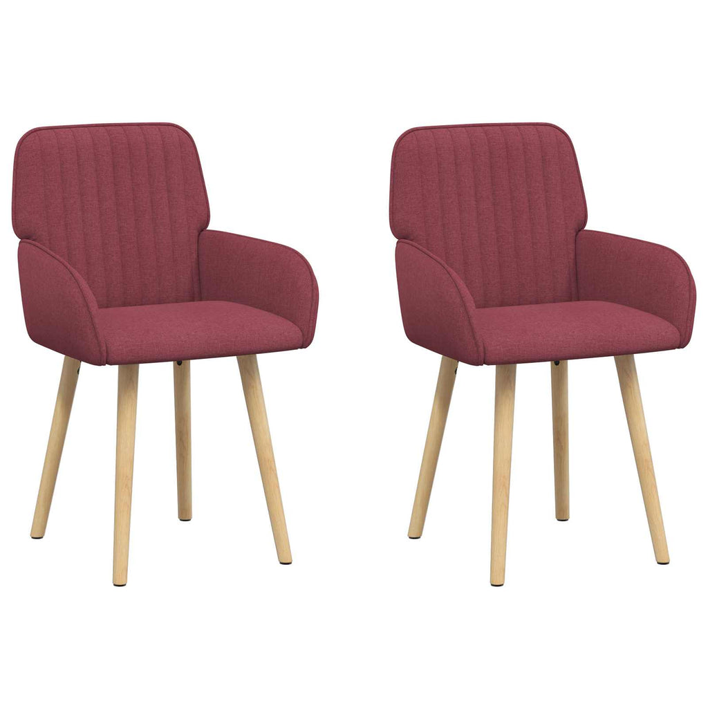vidaXL Krzesła jadalne 2 pcs tkanina Czerwone wino 56,5 x 50 x 87,5 cm
