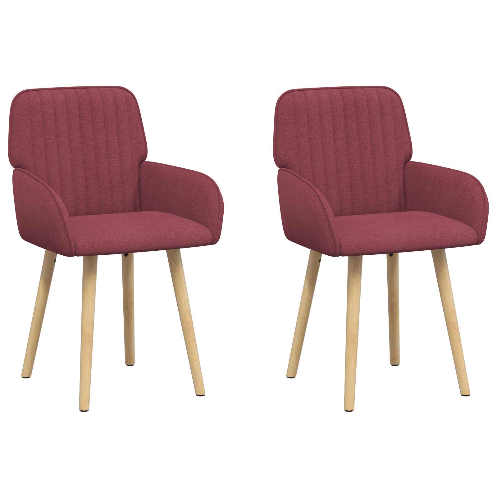 vidaXL Krzesła jadalne 2 pcs tkanina Czerwone wino 56,5 x 50 x 87,5 cm