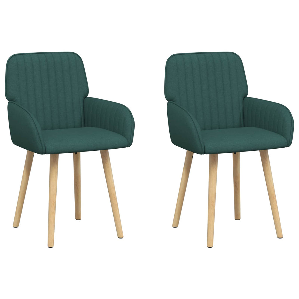 vidaXL Krzesła jadalne 2 pcs tkanina Ciemnozielony 56,5 x 50 x 87,5 cm