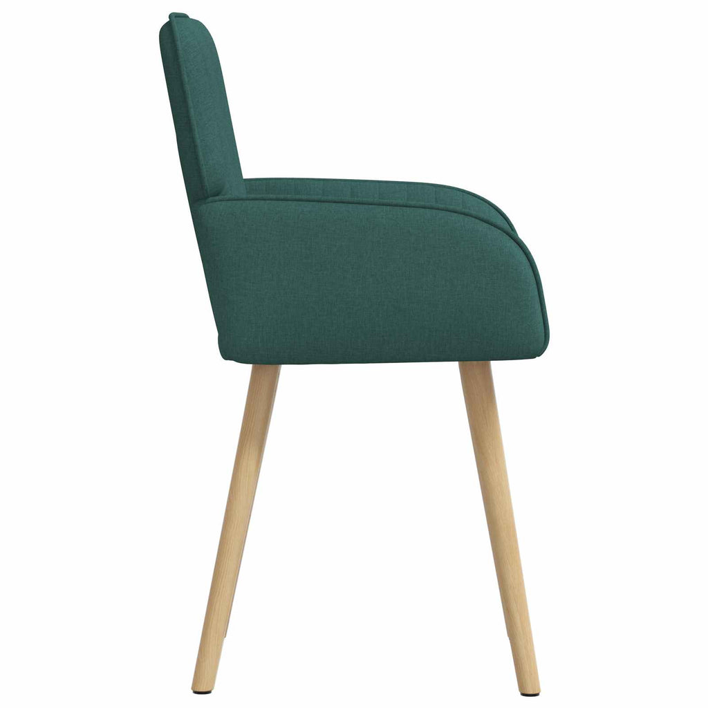 vidaXL Krzesła jadalne 2 pcs tkanina Ciemnozielony 56,5 x 50 x 87,5 cm
