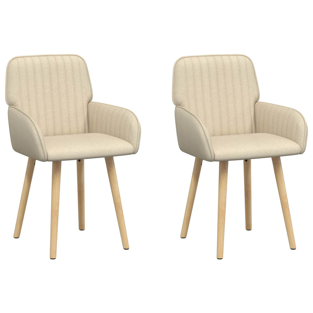 vidaXL Krzesła jadalne 2 pcs tkanina kremowy 56,5 x 50 x 87,5 cm