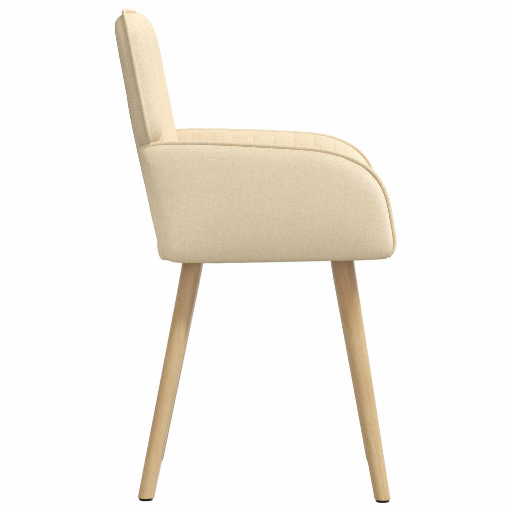 vidaXL Krzesła jadalne 2 pcs tkanina kremowy 56,5 x 50 x 87,5 cm